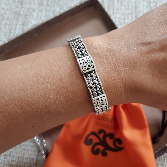 Lois Hill Jewelry - Journey by Lois Hill Sterling Woven Station Bracelet